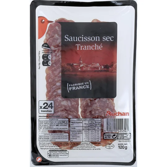 Saucisson sec tranché