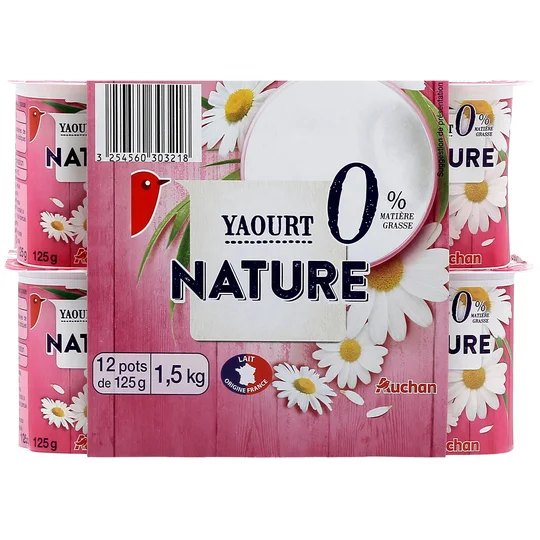 Yaourt nature allégé 0% MG