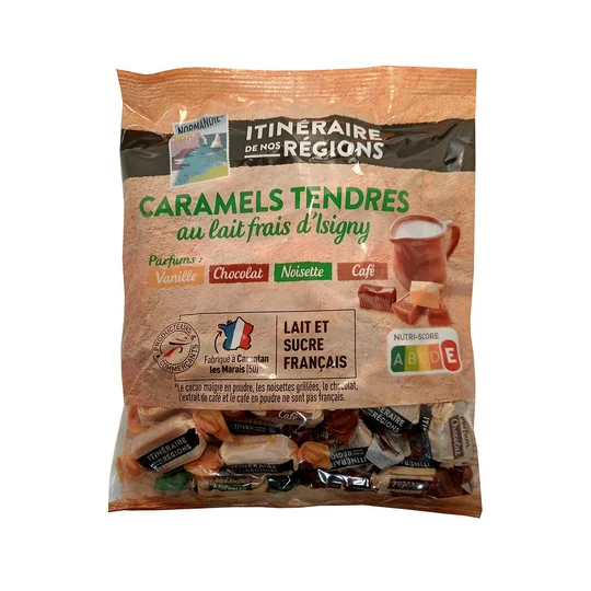 Caramels tendres au lait frais d'Isigny 4 parfums
