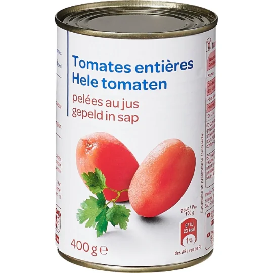 Tomates entières pelées au jus