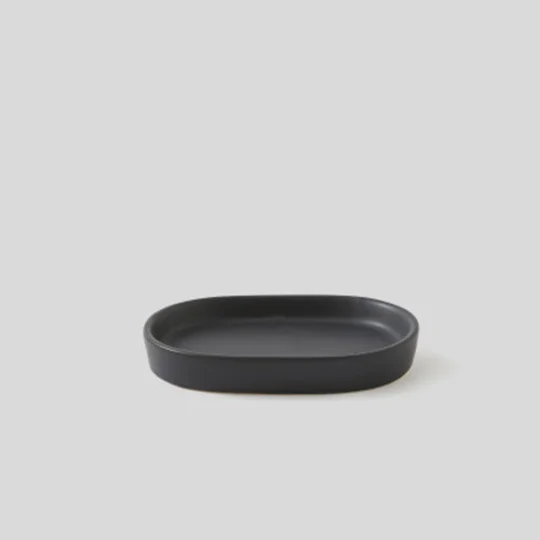 Maison Porte Savon En Céramique - Noir Mat