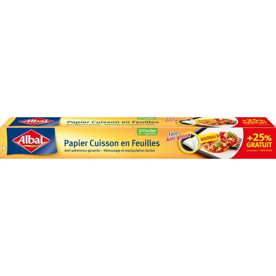 Papier cuisson feuilles x20
