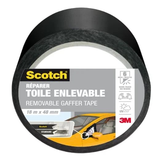 Adhésif gris toile enlevable 18mx48mm