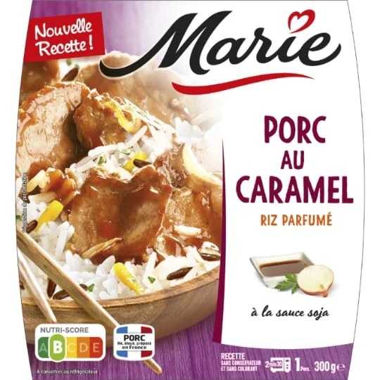 Plat cuisiné porc caramel/riz