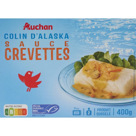 Colin d'Alaska sans arête sauce à la crevette MSC