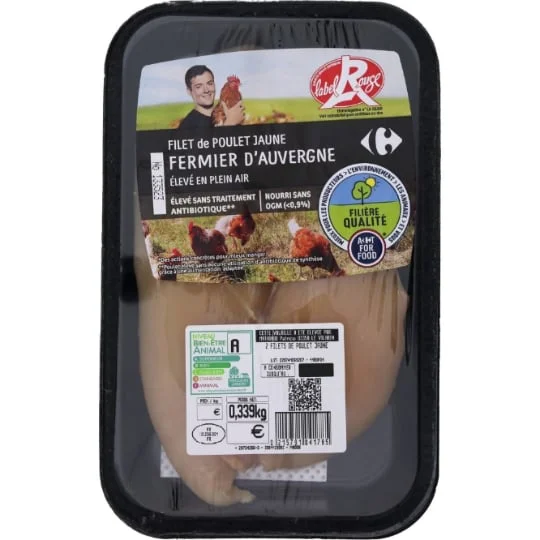 Filets de poulet jaune fermier Label Rouge