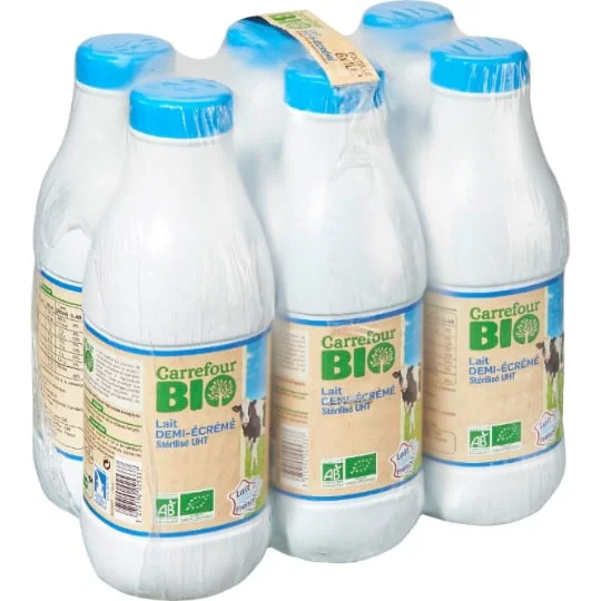 Lait Demi-Ecreme Bio Stérilisé UHT