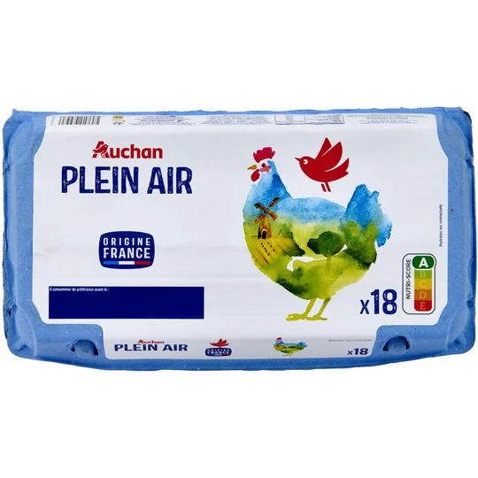 Oeufs de poules élevées en plein air sans OGM
