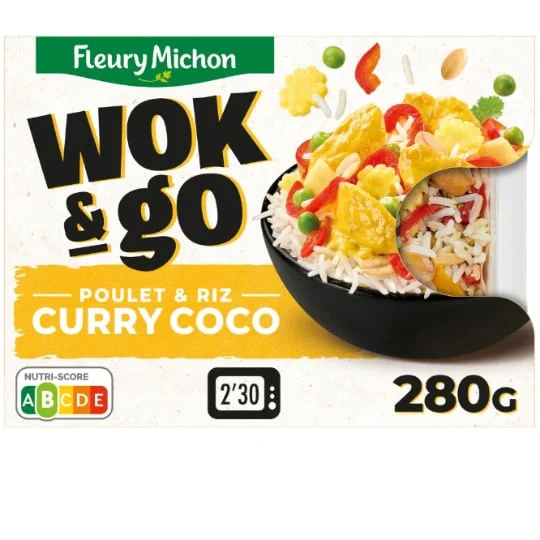 Plat cuisiné Wok & Go Poulet et Riz Curry Coco