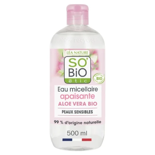 Eau Micellaire Apaisante au Jus d'Aloe Vera et à la Rose Bio