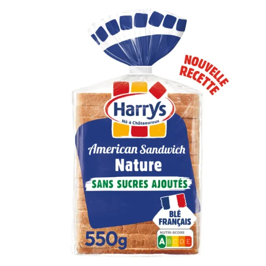 Pain de mie American sandwich nature sans sucres ajoutés sans additifs