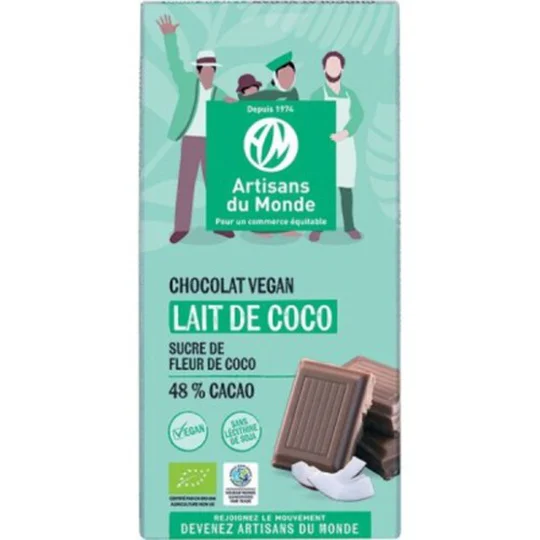 Chocolat Lait De Coco Vegan Bio