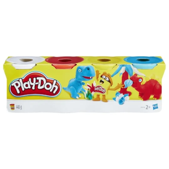Pâte à modeler 4 pots couleurs assorties, à partir de 2 ans
