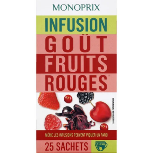 Infusion goût fruits rouges