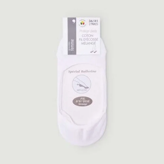 Monoprix Femme Protège-Pieds Spécial Ballerine Blancs TU