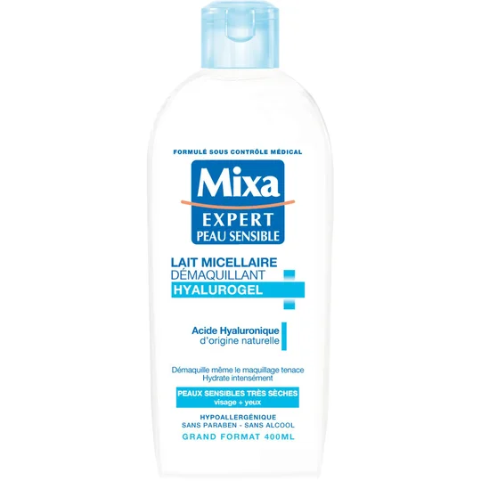 Lait micellaire démaquillant hyalurogel peaux sensibles et très sèches