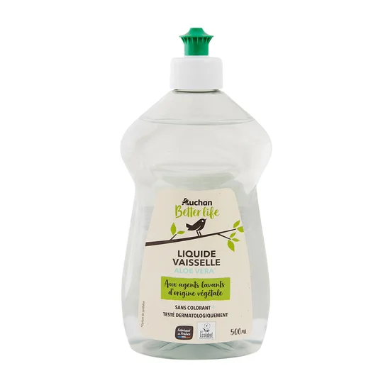 Liquide vaisselle nettoie et dégraisse à l'aloe vera