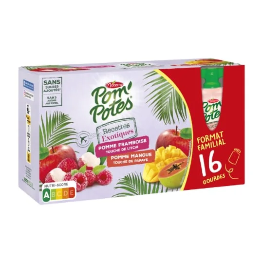Compotes pomme framboise & pomme mangue