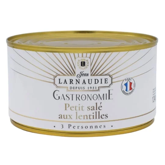 Plat cuisiné petits salé lentilles