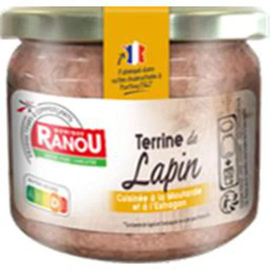 Terrine de lapin cuisinée à la moutarde et à l'estragon