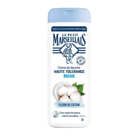 Crème de Douche Haute Tolérance Riche Fleur de Coton