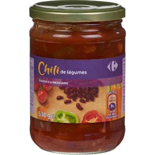Chili de légumes cuisiné à la mexicaine