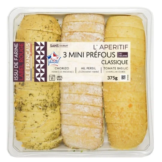 Mini préfous chorizo ail persil et tomates basilic