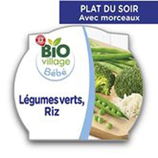 Assiette riz Bio Légumes vert 12 mois