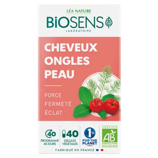 Gélules Végétales Cheveux Peau Ongles Bio X40