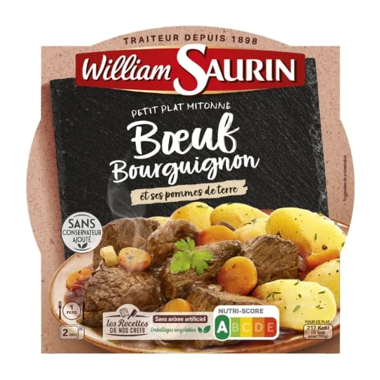 Plat cuisiné boeuf bourguignon