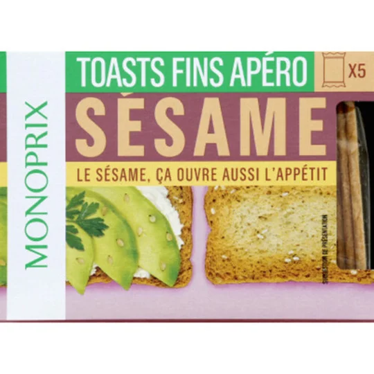 Toasts fins apéro sésame