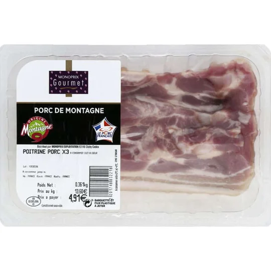Darf Poitrine Porc