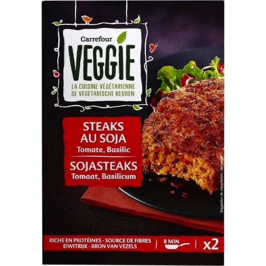 Steaks de soja tomate basilic