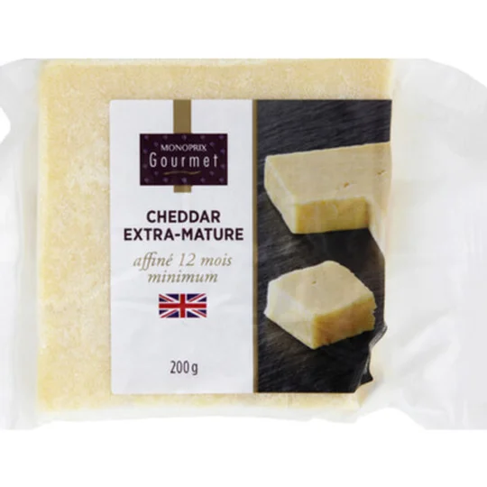 Cheddar extra-mature affiné 12 mois minimum