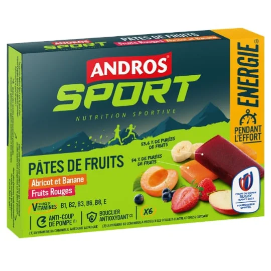 Pâtes de fruits Sport abricot banane fruits rouges