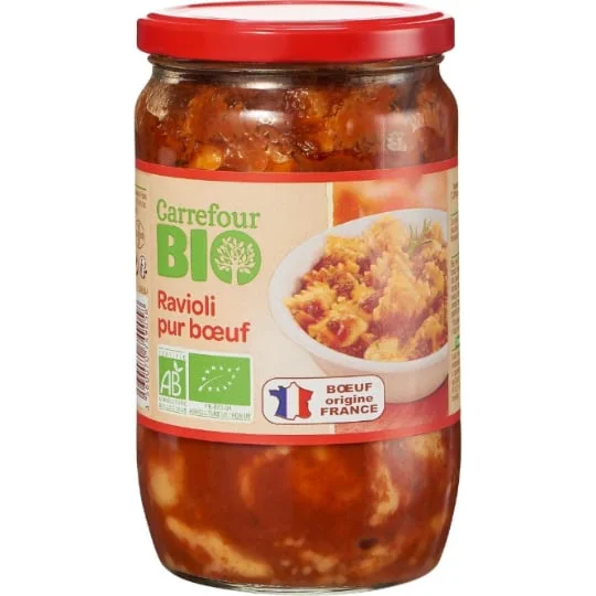 Plat cuisiné bio ravioli pur boeuf