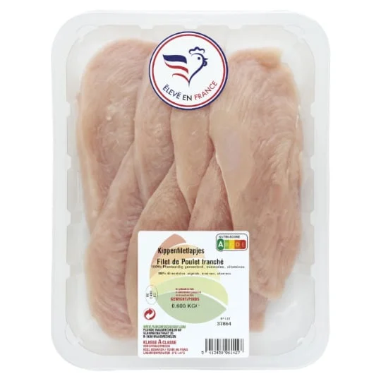 Filets de poulet tranché