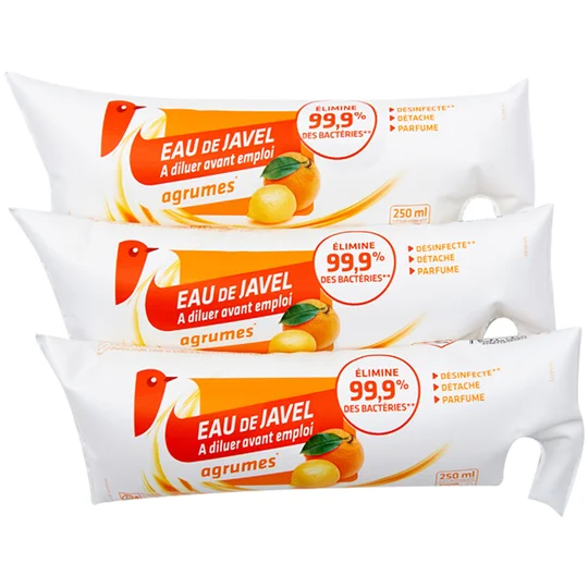 Berlingots recharges eau de javel aux agrumes à diluer