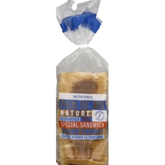 Pain de mie nature spécial sandwich grand format