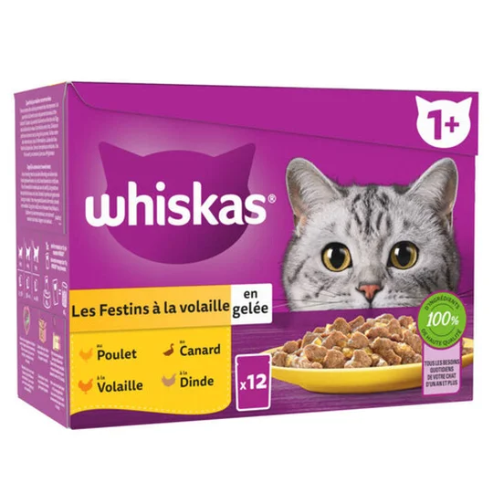 Sachets Fraîcheur Festins À La Volaille En Gelée Pour Chat Adulte