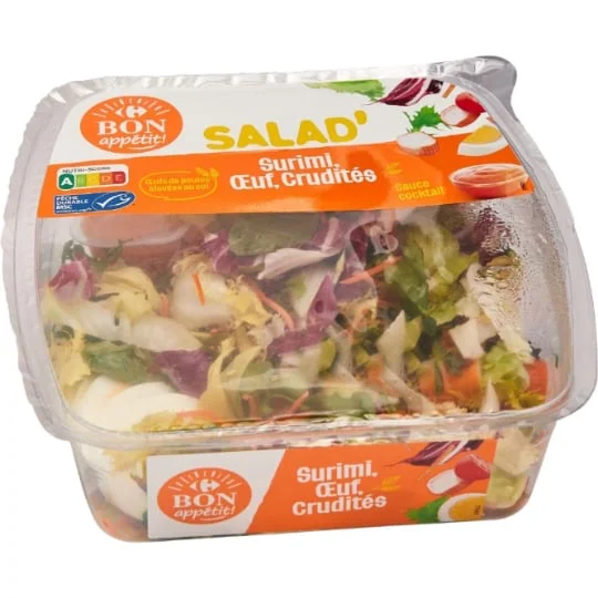 Salade surimi oeuf crudités