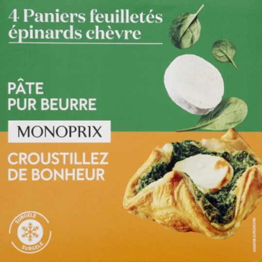 Paniers feuilletés épinards chèvre