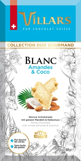 Tablette chocolat blanc Amandes coco