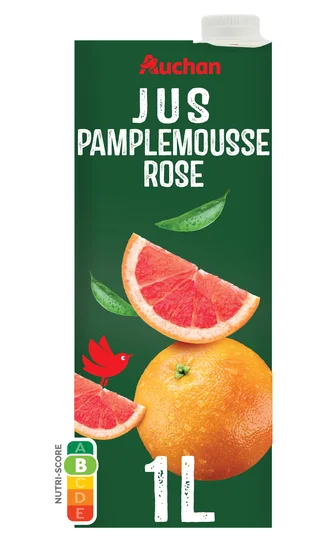 Jus de pamplemousse rose à base de concentré brique