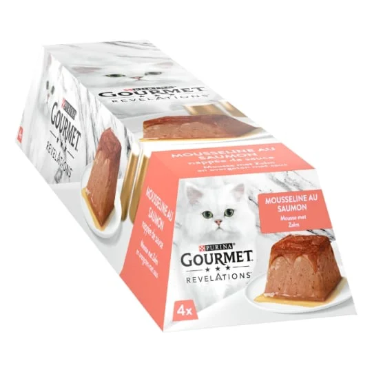 Aliment pour chat mousseline au saumon