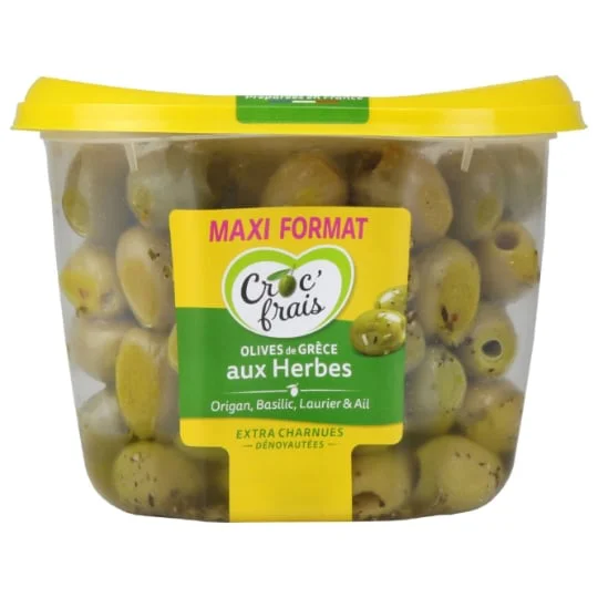 Olives de Grèce dénoyautées aux herbes
