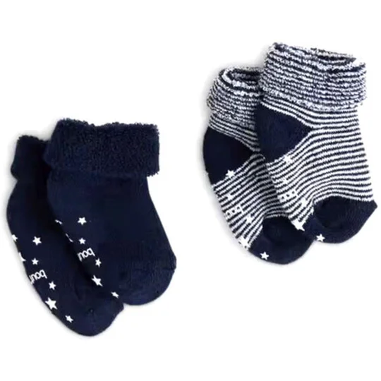 Paires de Chaussettes en Coton Bio Bleu/Blanc T.14-15