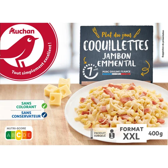 Coquillette au jambon et emmental