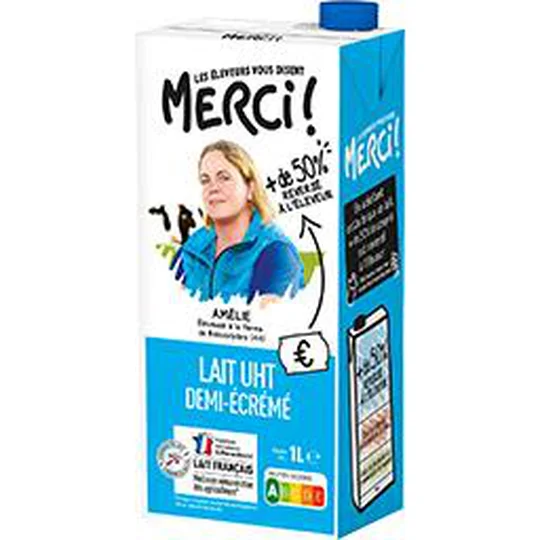 Lait UHT demi-écrémé