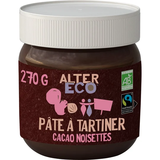 Pâte à tartiner Bio Sans huile de palme